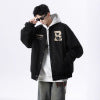 Street Style Letter Print Baseball Jacket for Men and Women Autumn/Winter Trendy Youth Casual Sports Jacket Top
