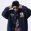 Street Style Letter Print Baseball Jacket for Men and Women Autumn/Winter Trendy Youth Casual Sports Jacket Top